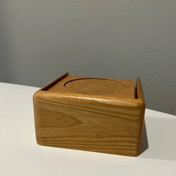 Bohoo Vintage wood coaster set 6 - Picture 9 of 10